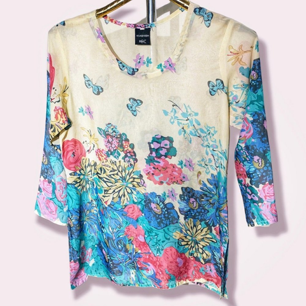 Flower Print Tunic Top